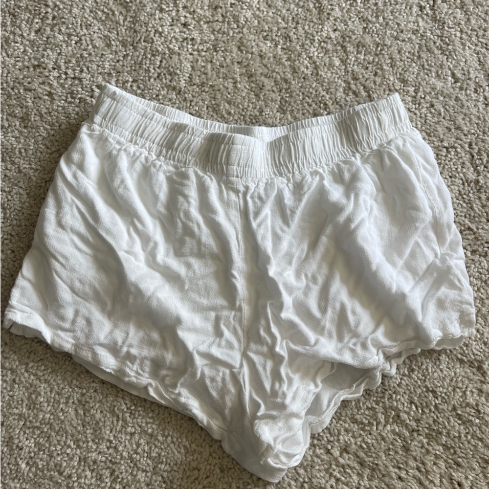 Princess Polly White Linen Shorts